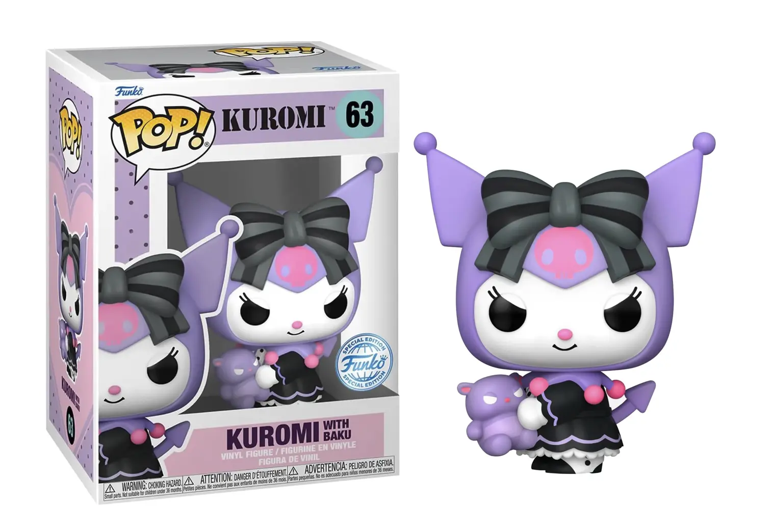 SANRIO - POP N° 63 - Kuromi with Baku (Special Editon)